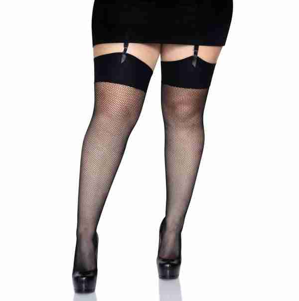 Fishnet Thigh High Stockings Plus Size
