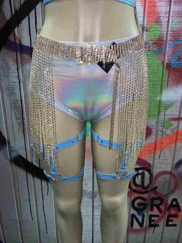Je Taime Golden Girl rhinestone dangle Belt
