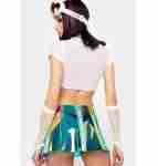 Lace Up Vinyl Skirt- Sea Holo