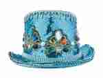 Aqua Blue Sequin Top Hat