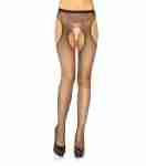 Rhinestone Fishnet Suspender Pantyhose