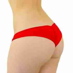 Basic Red Low Rise Scrunch Back Bottoms