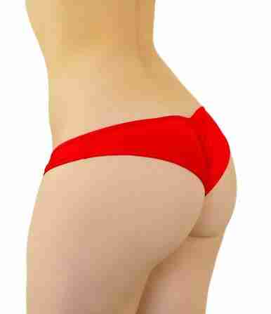 Basic Red Low Rise Scrunch Back  Bottoms