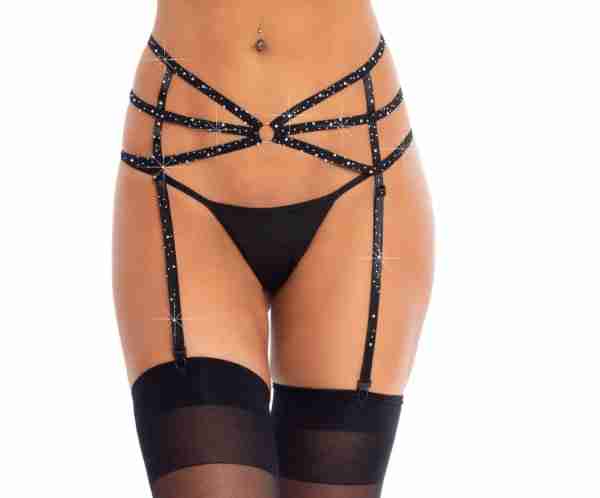 Rhinestone Garter Belt