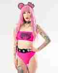 Bear Metal Melted Bandeau Bikini Top
