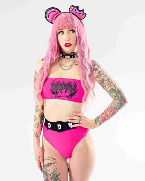 Bear Metal Melted Bandeau Bikini Top