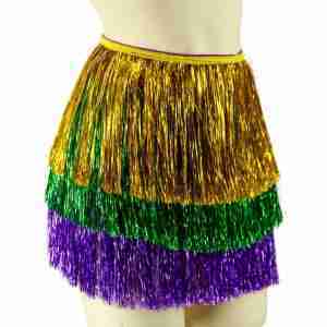 Layered Tinsel Wrap Skirt Mardi Gras