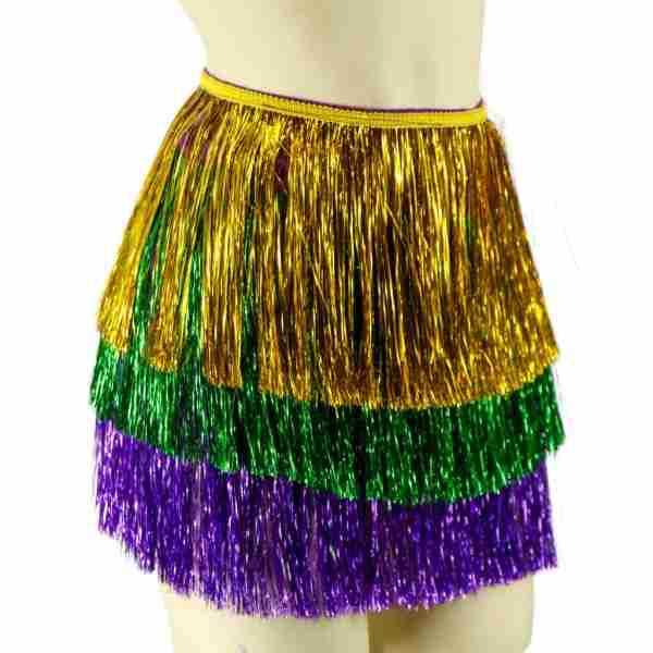Layered Tinsel Wrap Skirt Mardi Gras