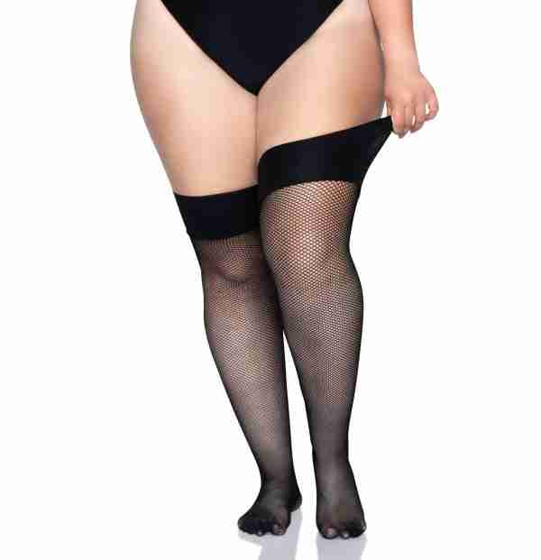 Fishnet Thigh High Stockings Plus Size