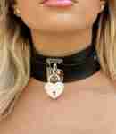 KEY TO MY HEART FAUX LEATHER CHOKER