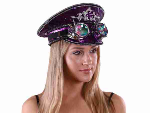 Purple Sequin Captain Hat