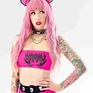Bear Metal Melted Bandeau Bikini Top