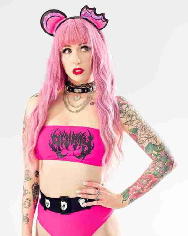 Bear Metal Melted Bandeau Bikini Top