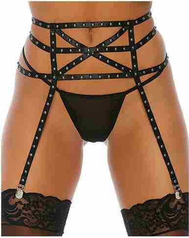 Studded Triple Star Garter Belt