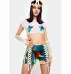 Lace Up Vinyl Skirt- Sea Holo