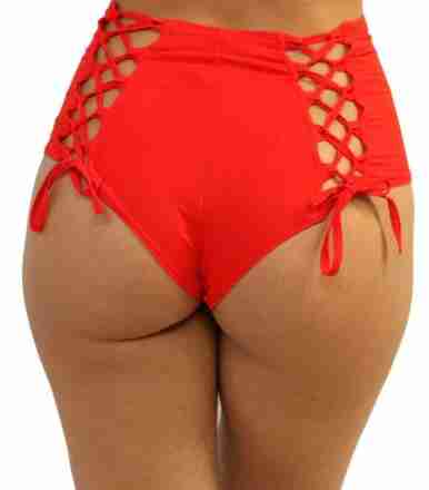 High Waist W/ Red Laced Back Bottoms