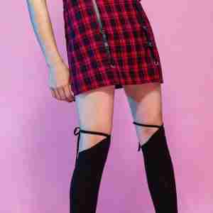 Croft Buckle Low Waist Plaid Skirt