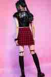 Croft Buckle Low Waist Plaid Skirt