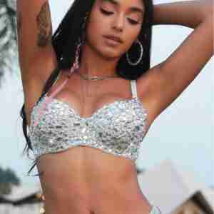 Rhinestone Sparkling Gem Bra