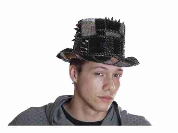 Black Sequin Top Hat
