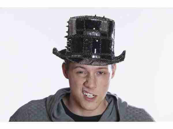 Black Sequin Top Hat