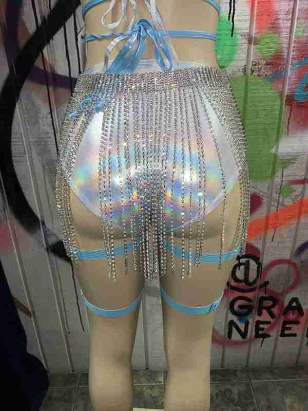 Je Taime Silver Stallion Rhinestone Dangle Belt
