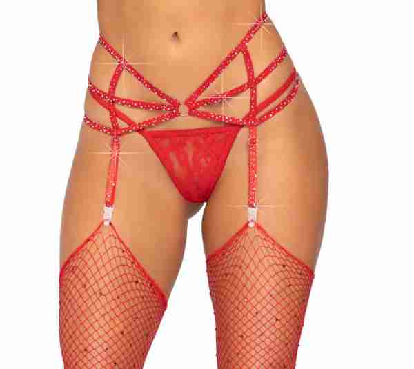 Rhinestone Garter Belt