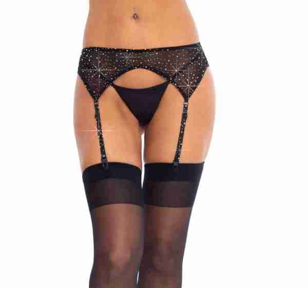 Roxy Rhinestone Garter Belt