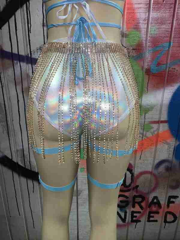 Je Taime Golden Girl rhinestone dangle Belt