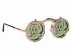 Steampunk Skull Gold Sunglasses Round
