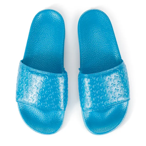 Monogram Embossed Faux Leather Slides