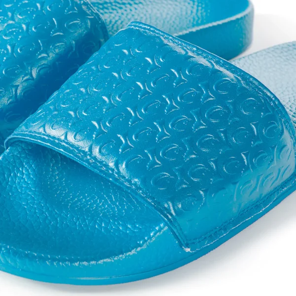 Monogram Embossed Faux Leather Slides