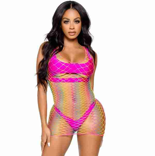 Rainbow Net Tank Dress