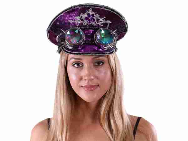 Purple Sequin Captain Hat