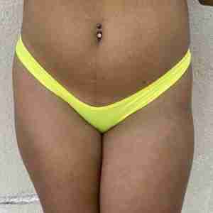 Basic Neon Yellow Low Rise Scrunch Back Bottoms