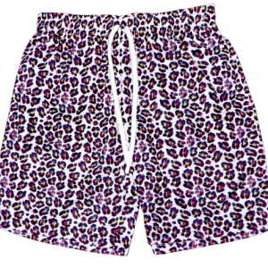 Rave Shorts - White Rainbow and Leopard