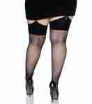 Fishnet Thigh High Stockings Plus Size