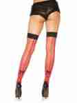 Scarlet Thigh High Stockings - Red/Black