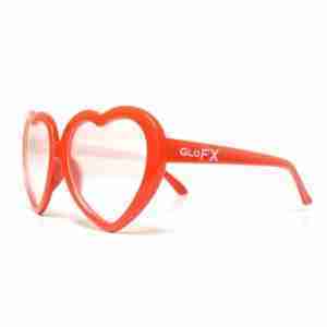 GloFX Heart Shaped Diffraction Glasses – Red