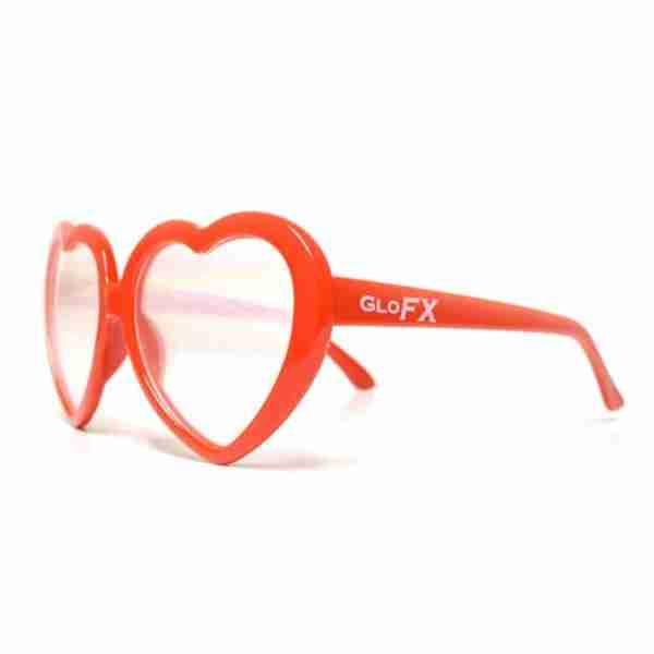GloFX Heart Shaped Diffraction Glasses – Red