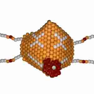 Orange Smiley Kandi Face Cover