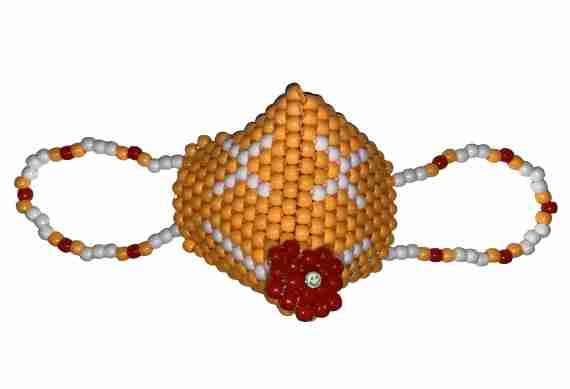 Orange Smiley Kandi Face Cover