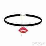 G Vampire Fangs Velvet Choker