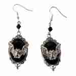 Bat Cameo Earrings