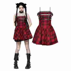 Punk Striped Ruffle Dress