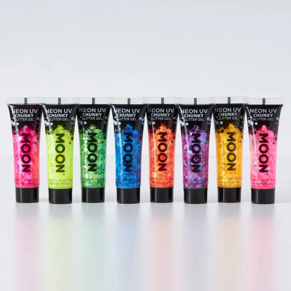 Moon Chunky Glitter Gels Neon UV