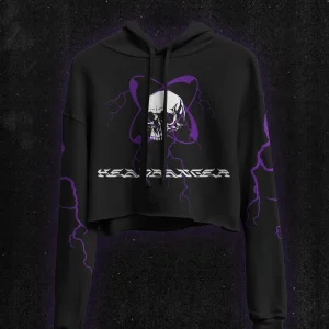 Electric Headbanger Crop Hoodie