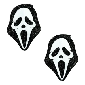 Scream Ghost Face on Black Malice Nipple Cover Pasties