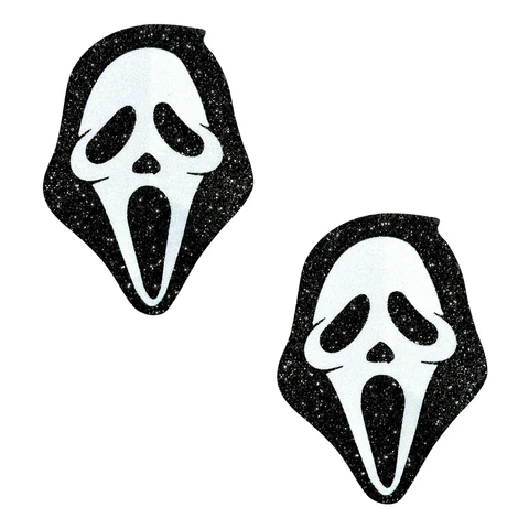 Scream Ghost Face on Black Malice Nipple Cover Pasties