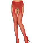 Rhinestone Fishnet Suspender Pantyhose